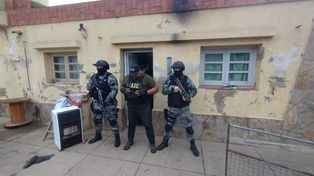 Una de las viviendas allanadas en Pavón Arriba