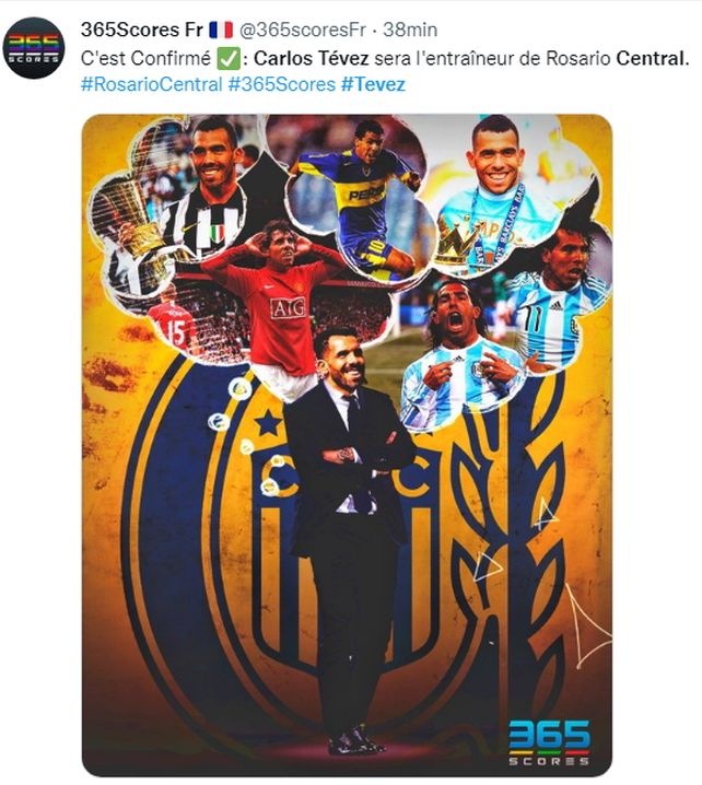 La noticia del arribo de Tevez a Central recorrió el mundo