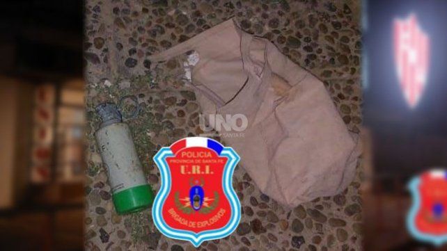 La granada con la nota hallada en la puerta de la sede de Unión&nbsp;