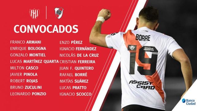 Están los convocados de River para visitar a Unión