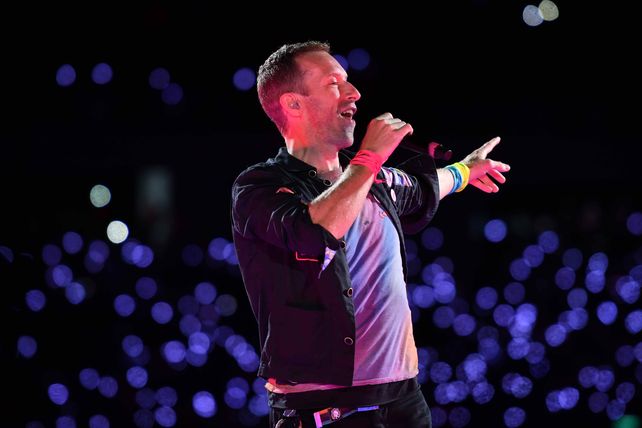 Chris Martin en uno de los 10 shows que dio la banda en River.&nbsp;