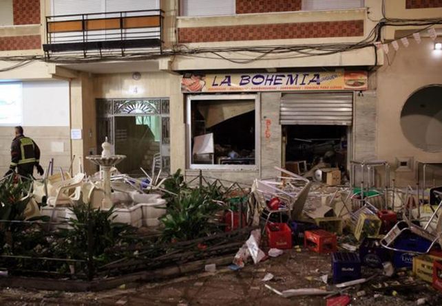Destruido. El bar explotó durante la celebración de unas ferias.
