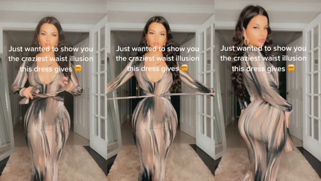 Otro vestido que es tendencia en redes: logra que desaparezca la cintura