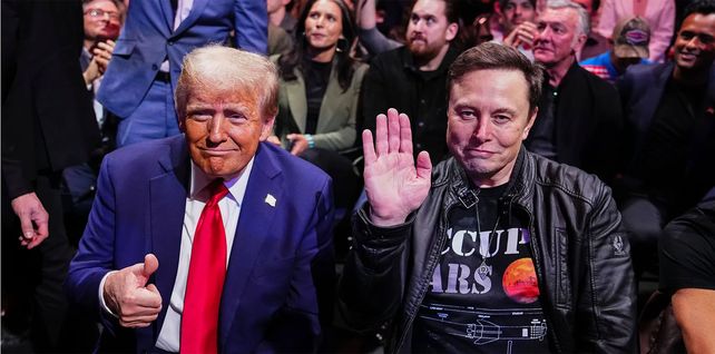 El presidente electo de Estados Unidos, Donald Trump, y Elon Musk posan para una foto durante el evento UFC 309 en el Madison Square Garden, Ciudad de Nueva York, EE. UU.. Fotografía: Jeff Bottari/Zuffa LLC