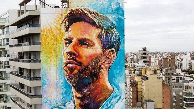 Inauguran hoy un mural gigante de Lionel Messi a metros del Monumento