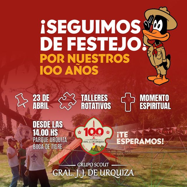 El grupo scout Justo José de Urquiza celebra sus 100 años&nbsp;