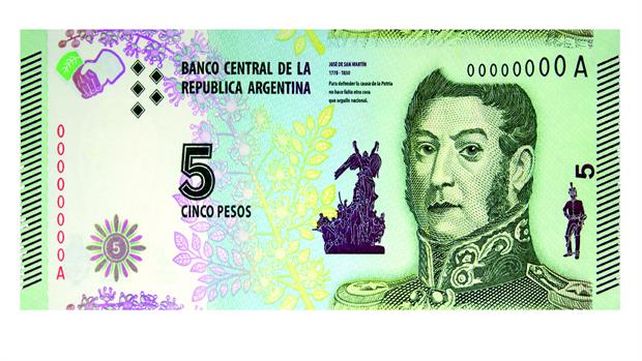 Conocé el nuevo billete de 5 pesos