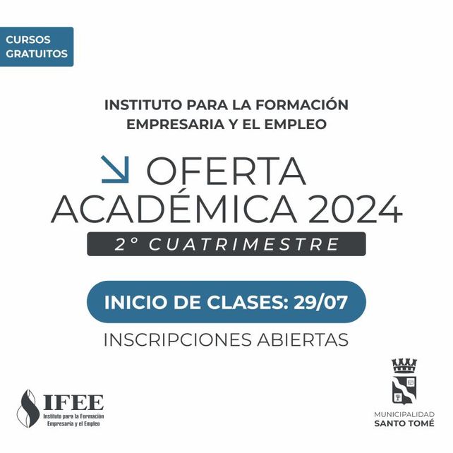 Continúan abiertas las inscripciones para los cursos cuatrimestrales del IFEE Continúan abiertas las inscripciones para los cursos cuatrimestrales del IFEE