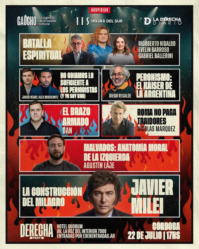 Villarruel denunció al organizador de La Derecha Fest, evento donde Milei fue orador