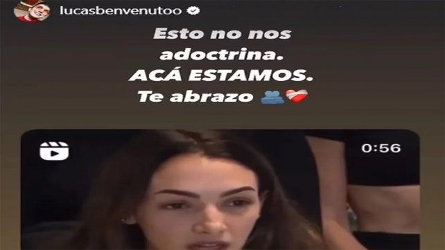 INSTAGRAM. Lucas Benvenuto apoyó a Thelma Fardín