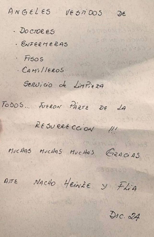 El conmovedor mensaje del sobrino del ex futbolista Gabriel Heinze al personal médico que le salvó la vida