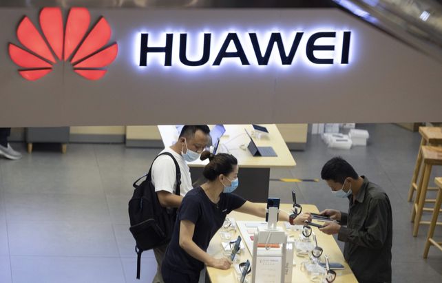 ¿Sin Futuro? Un negocio de la firma Huawei en la ciudad de Pekín.
