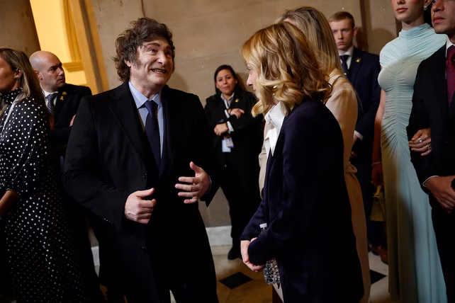 Las fotos de Javier Milei en la asunción de Donald Trump como presidente de Estados Unidos