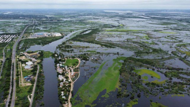 Vista aérea del valle de inundación del río Paraná al 5 de diciembre de 2023.