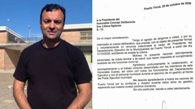 Renunció el intendente de Puerto Yeruá