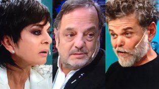 El actor y los periodistas en uno de los cruces. (Captura El Trece)