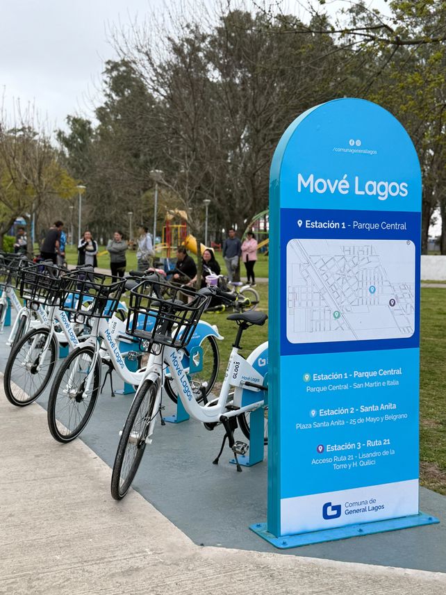 Lanzaron en General Lagos un sistema gratuito de bicicletas para promover la movilidad sustentable