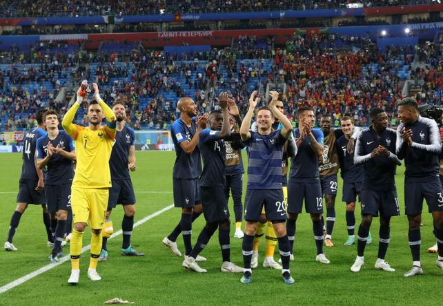 Los franceses. El equipo celebró el pasaje a la final tras vencer 1-0 a Bélgica en semis.