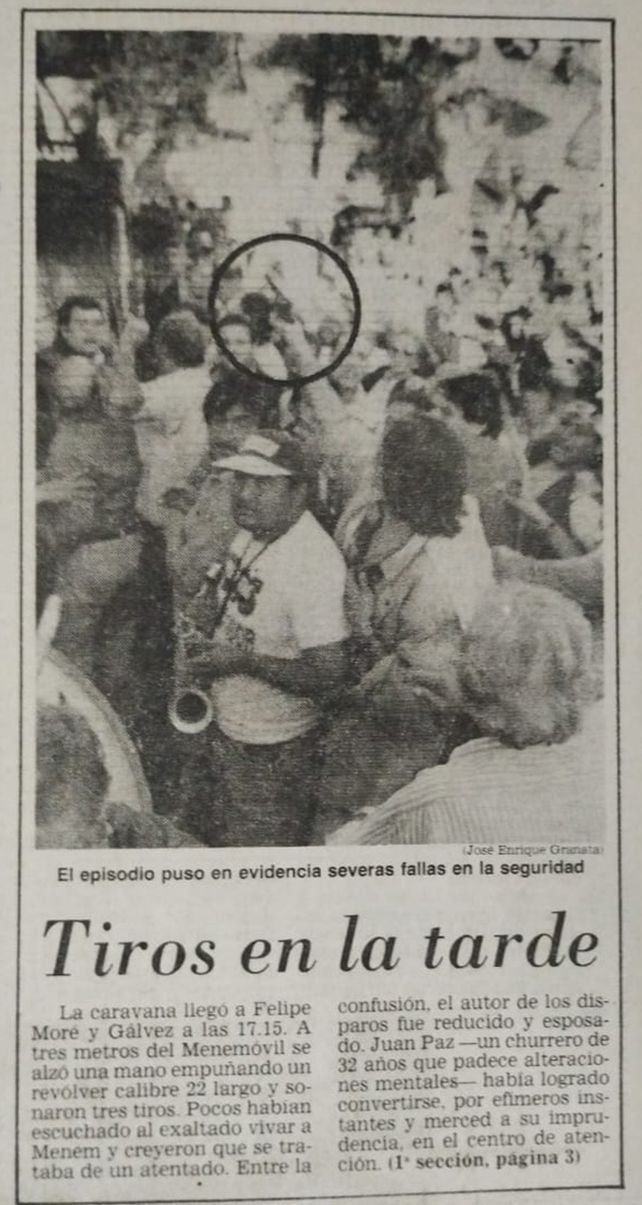 Tiros en la tarde, la historia del intento de asesinato a Menem en Rosario