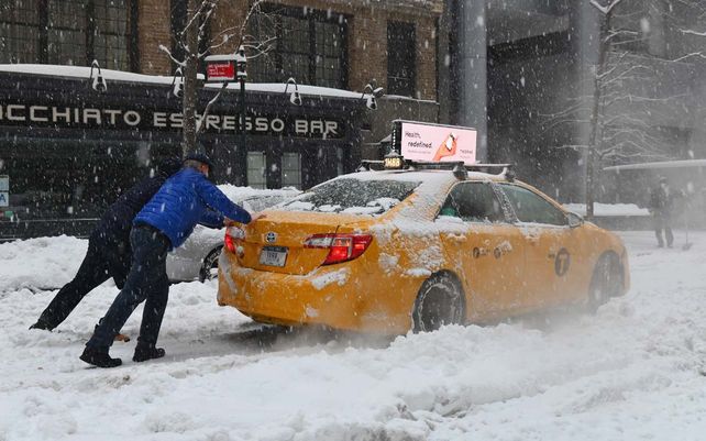 Imágenes de la histórica nevada en Nueva York