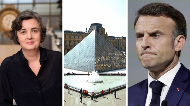 Emmanuel Macron agradeció el labor de Laurence des Cars como directora del Museo Del Louvre