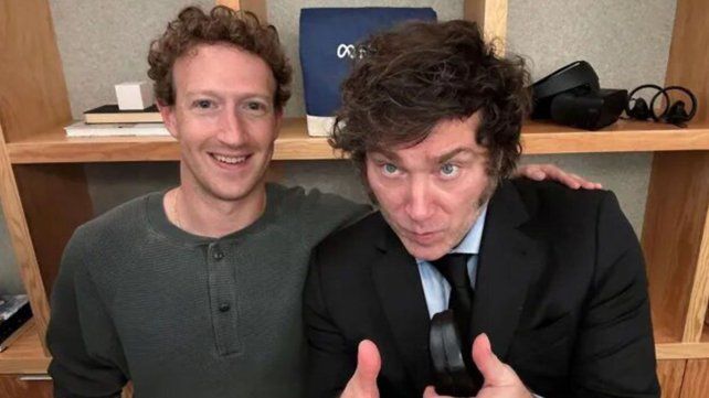 Javier Milei cerró la gira por EEUU con Mark Zuckerberg