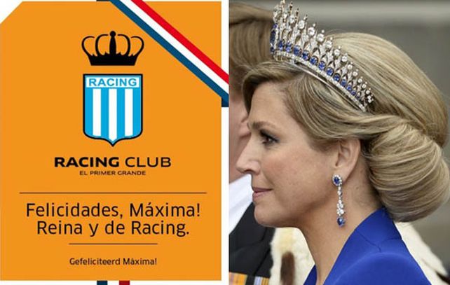 Racing celebró que la reina Máxima es su hincha más famosa