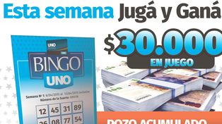 Números del BINGO UNO de la semana del 9 al 13 de Mayo