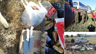 Alcohol, cuchillos y hasta un hacha: colectivos demorados rumbo al clásico en Mendoza