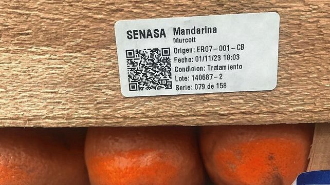 Etiqueta del Senasa en frutas