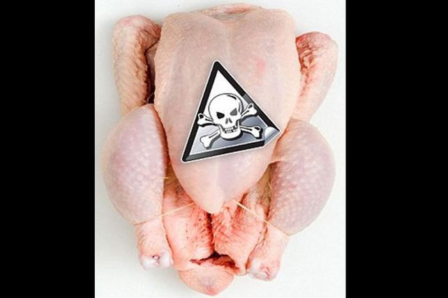 Peligro: no lavar el pollo crudo