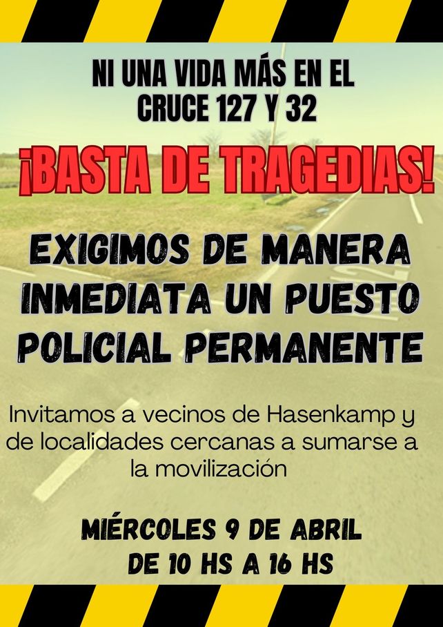 Cruce de rutas 127 y 32: vecinos se movilizarán por más seguridad vial