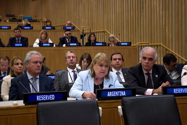 ponencia. Malcorra ayer en Nueva York