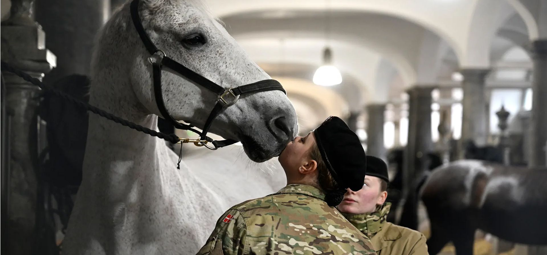 Establos reales del Palacio de Christiansborg antes de la proclamación de abdicación de Margarita II en el 52º aniversario de su ascenso al trono. La reina tuvo su última tarea oficial el 8 de enero como jefa de la casa real danesa. Fotografía: Nils Meilvang/EPA Establos reales del Palacio de Christiansborg antes de la proclamación de abdicación de Margarita II en el 52º aniversario de su ascenso al trono. La reina tuvo su última tarea oficial el 8 de enero como jefa de la casa real danesa. Fotografía: Nils Meilvang/EPA