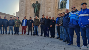 Los héroes de Malvinas, este 2 de Abril, en la previa del acto que se iba a realizar en el Monumento.&nbsp;