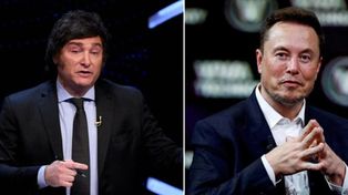 El presidente Javier Milei y Elon Musk, de quien es gran admirador.