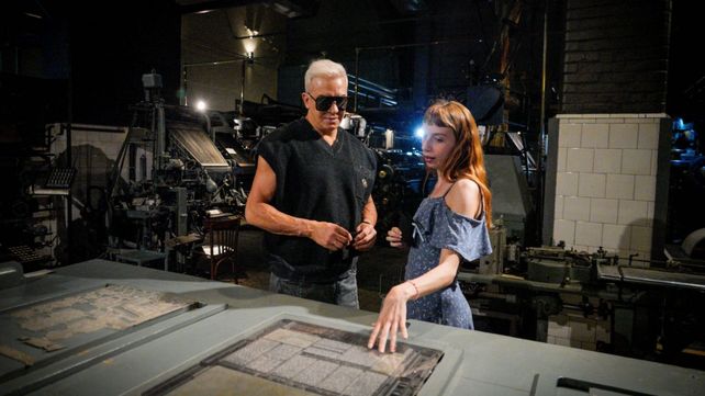 Flavio Mendoza durante su visita al Museo del Diario La Capital