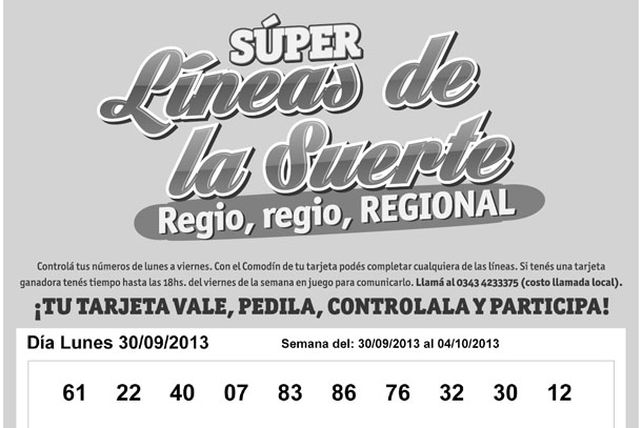 Seguí jugando con las Súper Líneas de las Suerte