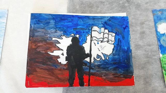 Uno de los dibujos elegidos. Pertenece a estudiantes de escuela primaria