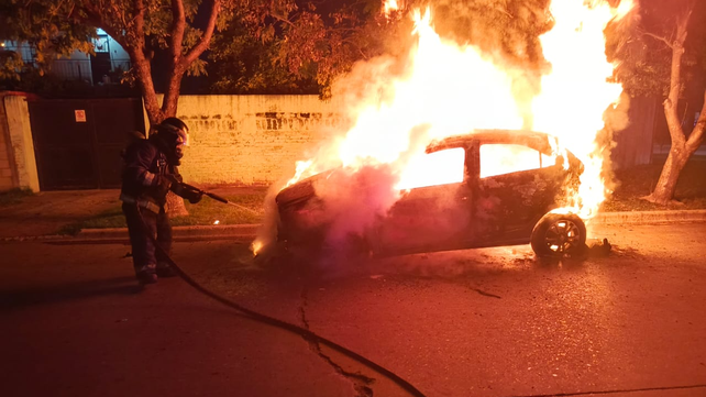 Incendio en zona sur. Bomberos Zapadores trabajan en la extinción del voraz incendio