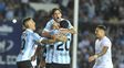 El festejo de los jugadores locales.&nbsp;