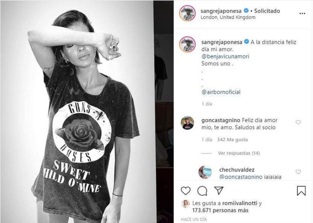 Benjamín Vicuña saludó a la China con las mismas palabras que usaba para Pampita