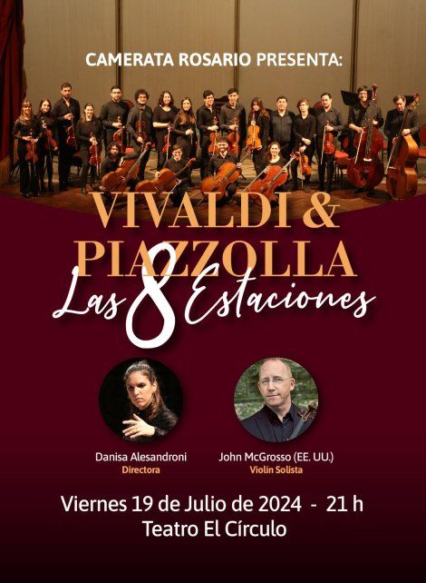 Las ocho estaciones de Vivaldi y a Piazzolla vuelven al Circulo con un invitado de lujo