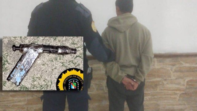 Un joven de 26 años fue detenido en La Paz con un arma de fabricación casera tras una persecución en moto en el barrio Milagrosa Norte.