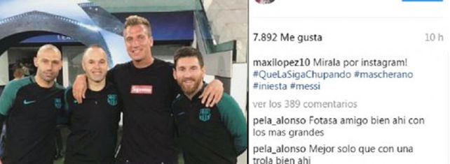 Maxi López subió una foto con Messi con un irónico mensaje a Icardi pero después lo borró