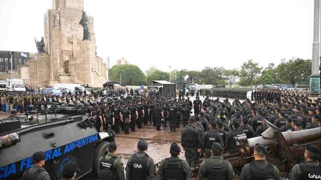 El gobierno nacional hizo una presentación el pasado diciembre de las fuerzas federales que se destacaron en la ciudad de Rosario.  