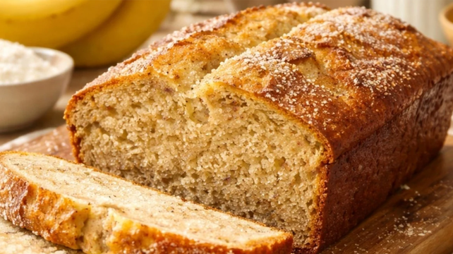 El budín de banana es una torta sencilla y deliciosa