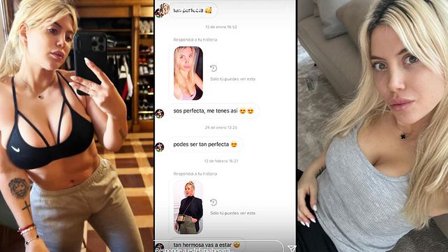 Desde la cuenta de Instagram de Wanda Nara publicaron los comentarios privados que recibió de Ezequiel Barco