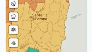 Rige alerta amarilla por tormentas en toda la provincia de Entre Ríos