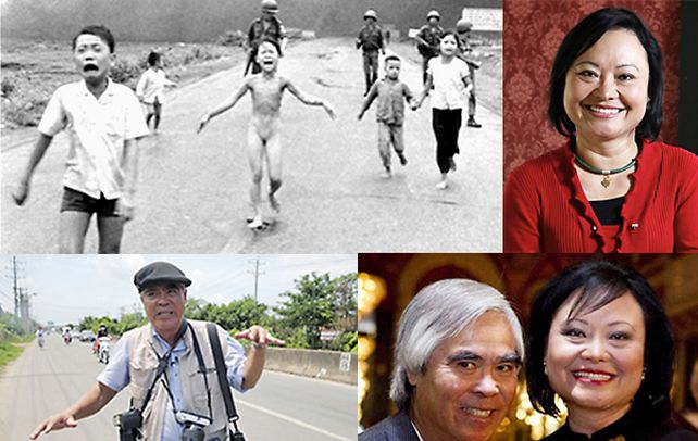 Arriba. La niña Kim Phuc